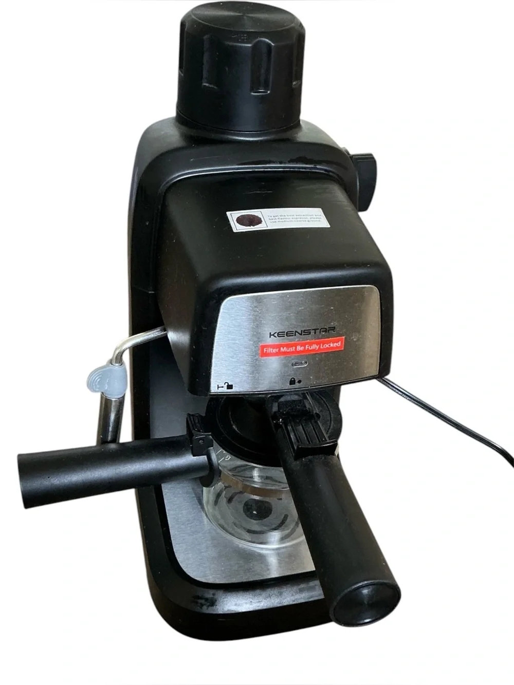 Keenstar Espresso Machine - Sleek Black Countertop Brewer